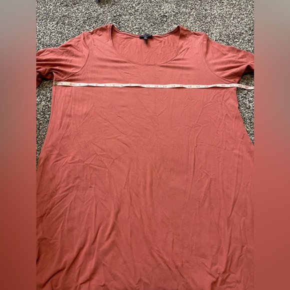 Ladies Eileen Fisher Coral Viscose Stretch Tunic Blouse Top Size 1X - Picture 6 of 7